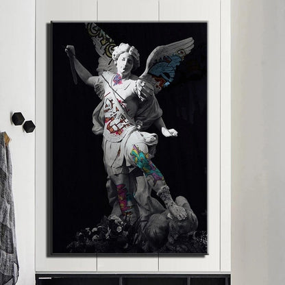 Urban Renaissance: Graffiti Michelangelo Statue