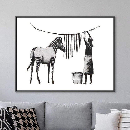 Washing Zebra Stripes: Banksy Inspired Art