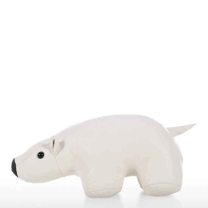 White Bear Leather Door Stopper - Cute & Stylish Kids Bedroom Accessory