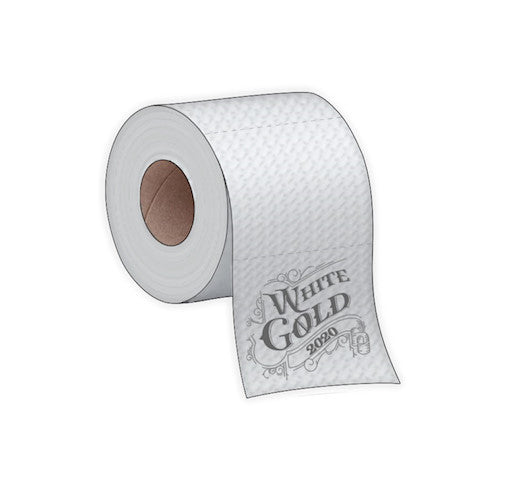 White gold toilet paper roll funny maple wood magnet, laser-cut and made in USA