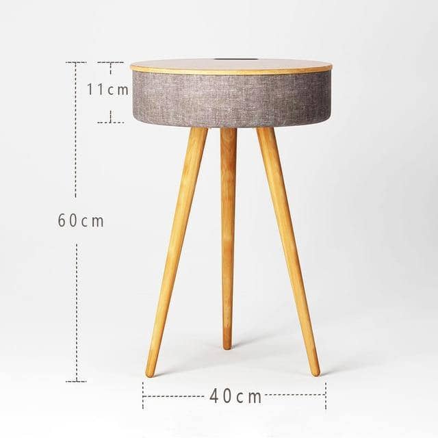 Wireless Charging Speaker Side Table - Modern & Functional Home Furniture