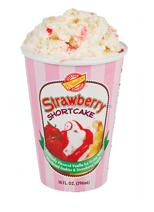 Strawberry Shortcake Cup with vanilla ice cream and cookie bits, available in bulk for local pick-up only.