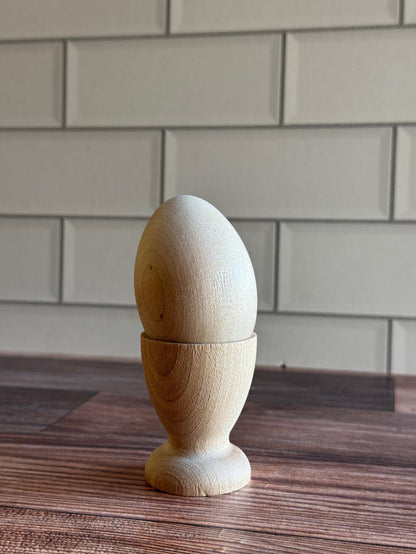 Wooden Egg with Cup