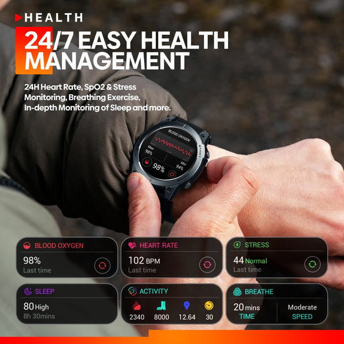 Zeblaze Stratos 3 Premium Ultra HD AMOLED Display GPS Smart Watch