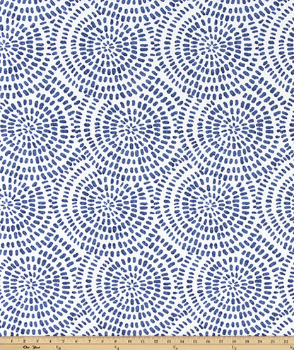 Zen Circles Home Decor Fabric / Cotton Upholstery Fabric / Medium weight fabric / Upholstery Fabric - Annabel Bleu